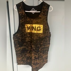 Upstanders nyc designer brand “King” golden black sleeveless shirt tank top XL
